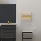 Amba RWHS-SPG Radiant Small Hardwired + Plug-in Combo 7 Bar Towel Warmer in Polished Gold