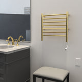 Amba RWHS-SPG Radiant Small Hardwired + Plug-in Combo 7 Bar Towel Warmer in Polished Gold