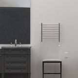 Amba RWHS-SP Radiant Small Hardwired + Plug-in Combo 7 Bar Towel Warmer in Matte Black