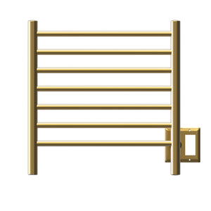 Amba RWHS-SSB Radiant Small Hardwired + Plug-in Combo 7 Bar Towel Warmer in Satin Brass