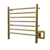 Amba RWHS-SSB Radiant Small Hardwired + Plug-in Combo 7 Bar Towel Warmer in Satin Brass