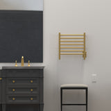 Amba RWHS-SSB Radiant Small Hardwired + Plug-in Combo 7 Bar Towel Warmer in Satin Brass