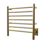 Amba RWHS-SSB Radiant Small Hardwired + Plug-in Combo 7 Bar Towel Warmer in Satin Brass