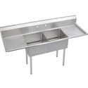 Elkay 14-2C24X24-2-24X Stainless Steel 2-Hole Double-Bowl Scullery Commercial Sink