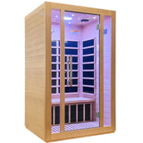 SteamSpa SC-SS0008-2P 1-2 Person Home Sauna Room 46 x 40" Hemlock Wood Spa with Audio System and Oxygen Bar