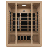 SteamSpa SC-SS0008-3P 3-Person 60 x 40" Home Sauna Room Hemlock Wooden Indoor Spa with Audio System and Oxygen Bar