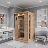 SteamSpa SC-SS0009-0S Indoor 1-2 Person Hemlock Wooden Home Infrared Sauna Room 49 x 47"