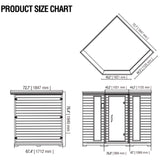 SteamSpa SC-SS0010-0S Infrared 4-5 Person Hemlock Wooden Indoor Home Sauna Room 73 x 73"