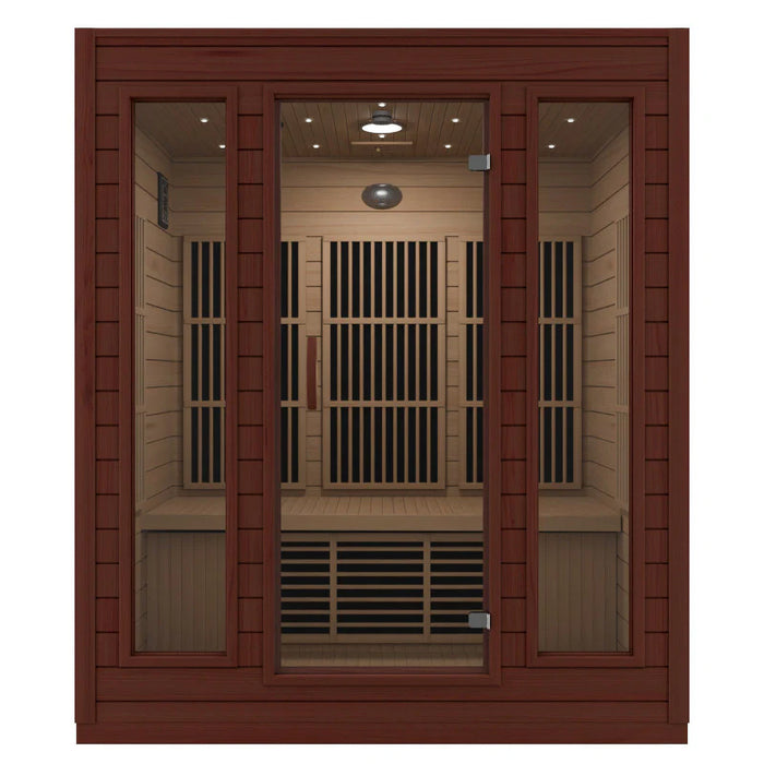 SteamSpa SC-SS0012-0S Home Hemlock Wooden Infrared Sauna Room for 3 People 63 x 43"
