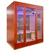 SteamSpa SC-SS0012-0S Home Hemlock Wooden Infrared Sauna Room for 3 People 63 x 43"