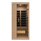 SteamSpa SC-SS0013-GS One-Person Indoor Infrared Hemlock Wooden Home Sauna Room 35 x 35"