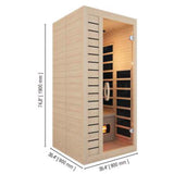 SteamSpa SC-SS0013-GS One-Person Indoor Infrared Hemlock Wooden Home Sauna Room 35 x 35"