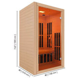 SteamSpa SC-SS0014-GS Infrared Home Sauna Room 1-2 Person Hemlock Wooden Indoor Sauna 46 x 40"