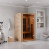 SteamSpa SC-SS0014-GS Infrared Home Sauna Room 1-2 Person Hemlock Wooden Indoor Sauna 46 x 40"