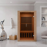 SteamSpa SC-SS0014-GS Infrared Home Sauna Room 1-2 Person Hemlock Wooden Indoor Sauna 46 x 40"