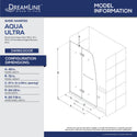 DreamLine SHDR-3445720-01 Aqua Ultra 45"W x 72"H Frameless Hinged Shower Door in Chrome - Bath4All