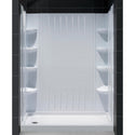 DreamLine DL-6146L-01 32"D x 60"W x 75 5/8"H Left Drain Acrylic Shower Base and QWALL-3 Backwall Kit In White - Bath4All