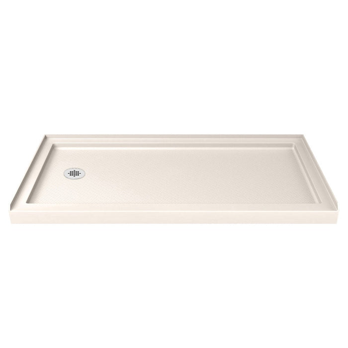 DreamLine DL6970CLL-22-09 Infinity-Z 30" D x 60" W x 74 3/4" H Clear Sliding Shower Door in Satin Black, Left Drain Biscuit Base