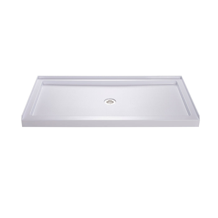 DreamLine DL-6118C-04CL Infinity-Z 34"D x 60"W x 76 3/4"H Clear Sliding Shower Door in Brushed Nickel, Center Drain Base and Backwalls