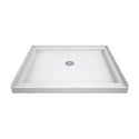 DreamLine DL-6194C-01 36"D x 36"W x 76 3/4"H Center Drain Acrylic Shower Base and QWALL-5 Backwall Kit In White - Bath4All