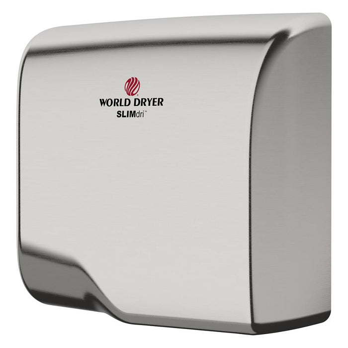 World Dryer L-973A SLIMdri Energy-Efficient Hand Dryer, 950 Watts, Brushed Stainless Steel