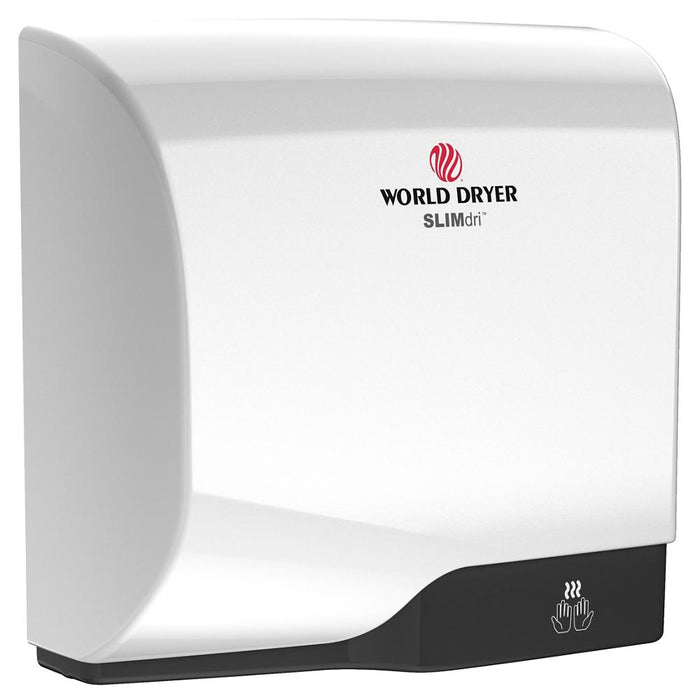 World Dryer L-974A SLIMdri Energy-Efficient Hand Dryer, 950 Watts, Aluminum with White Finish