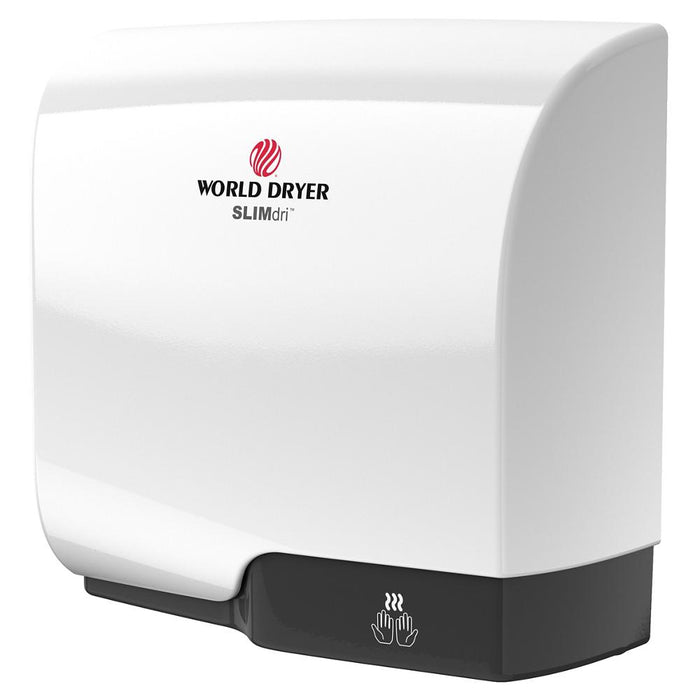 World Dryer L-974A SLIMdri Energy-Efficient Hand Dryer, 950 Watts, Aluminum with White Finish