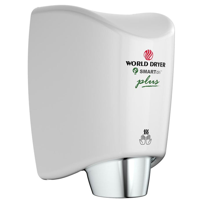 World Dryer K4-974P2 SMARTdri Plus High-Speed Hand Dryer, Single Port, 208-240V - White/Aluminum
