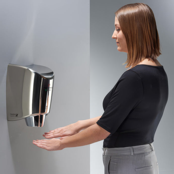 World Dryer K4-973P2 SMARTdri Plus High-Speed Hand Dryer, Single Port, 208-240V - Brushed Stainless