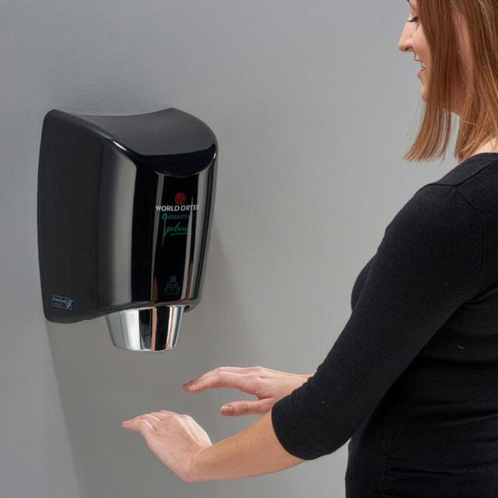 World Dryer K-162P2 SMARTdri Plus High-Speed Hand Dryer, Single Port, 110-120V - Black/Aluminum