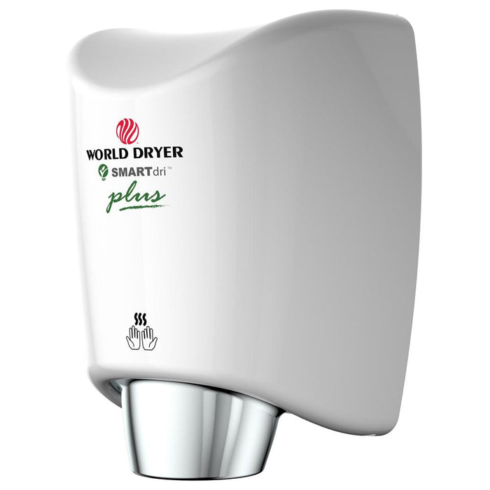 World Dryer K4-974P2 SMARTdri Plus High-Speed Hand Dryer, Single Port, 208-240V - White/Aluminum