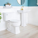 Brondell SMB-15 chrome side-mounted bidet installed in a bathroom beside a pedestal sink