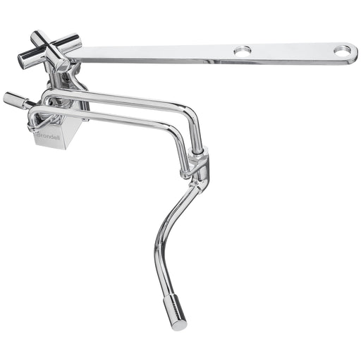 Brondell SMB-15 chrome side-mounted bidet attachment with mounting bar and curved spray wand, angled view