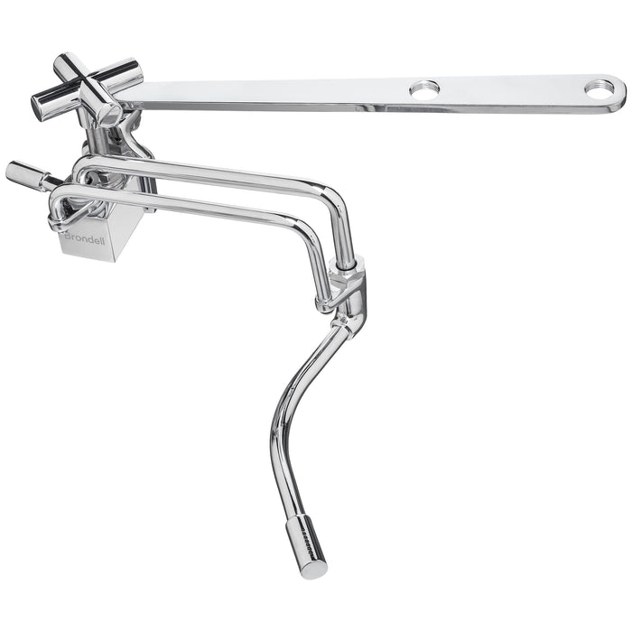Brondell SMB-15 chrome side-mounted bidet attachment with mounting bar and curved spray wand, angled view