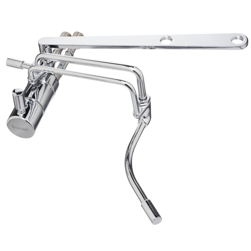 Brondell SMB-15 chrome bidet attachment from the opposite angle, showing the control body and spray wand