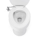Brondell SMB-15 side-mounted bidet installed on a toilet with the lid raised, front view