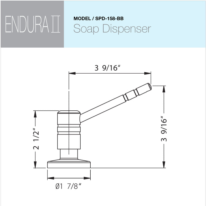 Houzer SPD-158-BB Endura II Soap Dispenser
