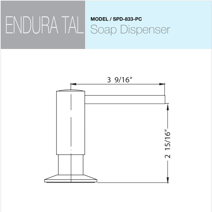 Houzer SPD-833-PC Endura Tal Soap Dispenser