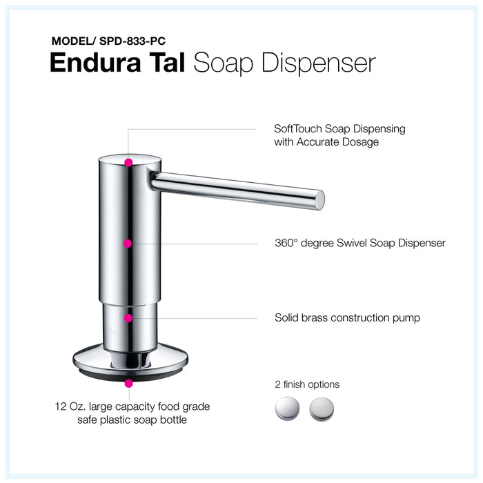 Houzer SPD-833-PC Endura Tal Soap Dispenser