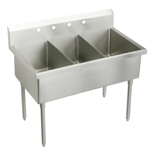 Elkay SS83542 Stainless Steel 2-Hole Triple-Bowl Scullery Commercial Sink
