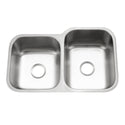 Houzer STE-2300SL-1 Eston 31" Stainless Steel Undermount 60/40 Double Bowl Offset Kitchen Sink