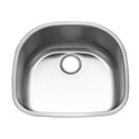 Houzer STS-1400-1 Eston 24" Stainless Steel Undermount Single D Bowl Kitchen Sink