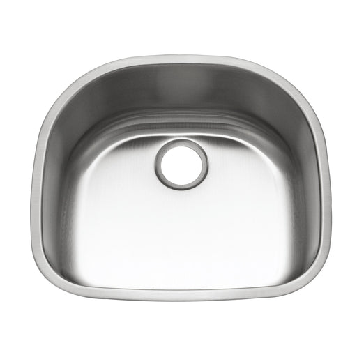 Houzer STS-1400-C Eston 24" Stainless Steel Undermount Single D Bowl Kitchen Sink