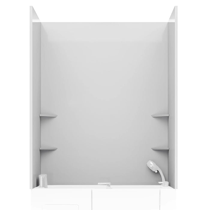 ANZZI SW-6060FLT-WH Rampart Series 60x60 2-Piece Glue-Up Acrylic Shower Wall Set - Smooth