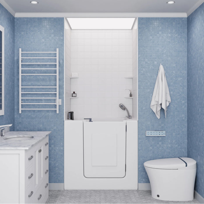 ANZZI SW-6060FLT-WH Rampart Series 60x60 2-Piece Glue-Up Acrylic Shower Wall Set - Smooth