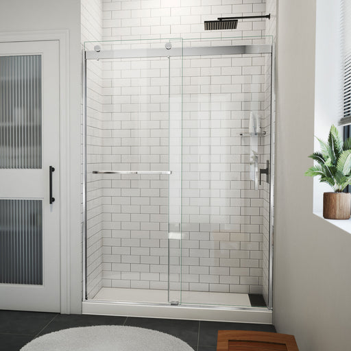 DreamLine SDVH54W760VXX01 Sapphire-V Bypass Shower Door in Chrome, Clear Glass