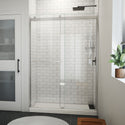 DreamLine SDVH54W760VXX04 Sapphire-V Bypass Shower Door in Brushed Nickel, Clear Glass