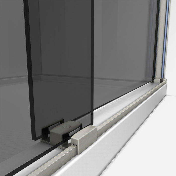 Dreamline SHDR-6348762G04 Sapphire 44-48"W x 76"H Semi-Frameless Bypass Shower Door in Brushed Nickel and Gray Glass