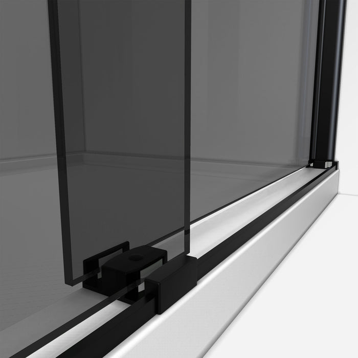 Dreamline SHDR-6360762G09 Sapphire 56-60"W x 76"H Semi-Frameless Bypass Shower Door in Satin Black and Gray Glass