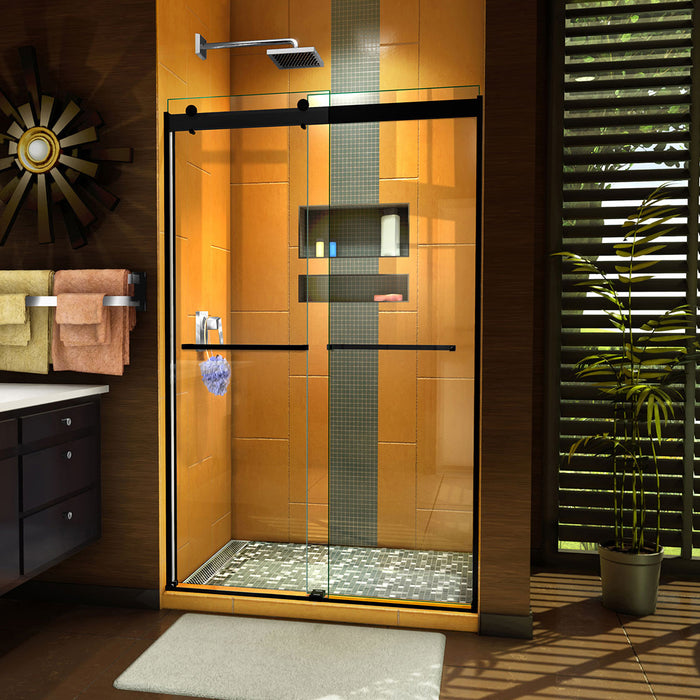 Dreamline SHDR-6348762-09 Sapphire 44-48"W x 76"H Semi-Frameless Bypass Shower Door in Satin Black
